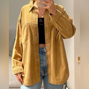 mustard yellow snap button up